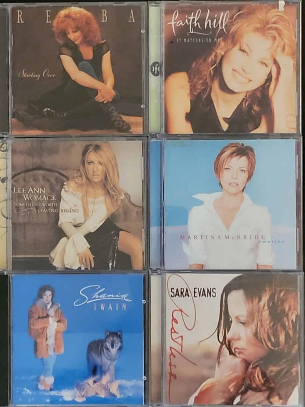 Women of Country Music Lot of 6 CDs - McBride, Shania, Reba, Womack, Evans, Hill